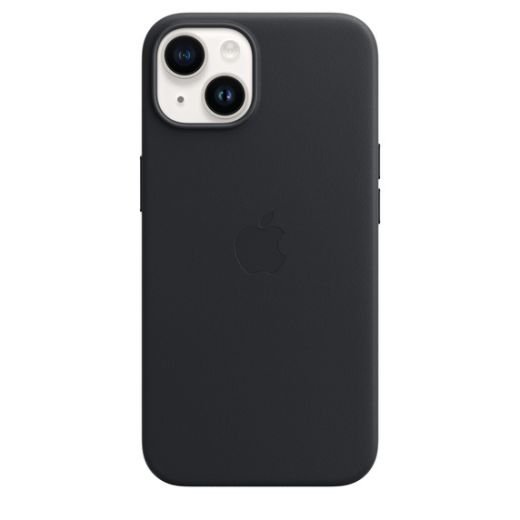Чехол iPhone 14 Leather Case with MagSafe - Midnight (MPP43)