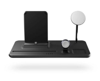 Док-станція + Мережевий зарядний пристрій Zens 4-in-1 MagSafe + Watch + iPad Wireless Charging Station Black (ZEDC21B/00)