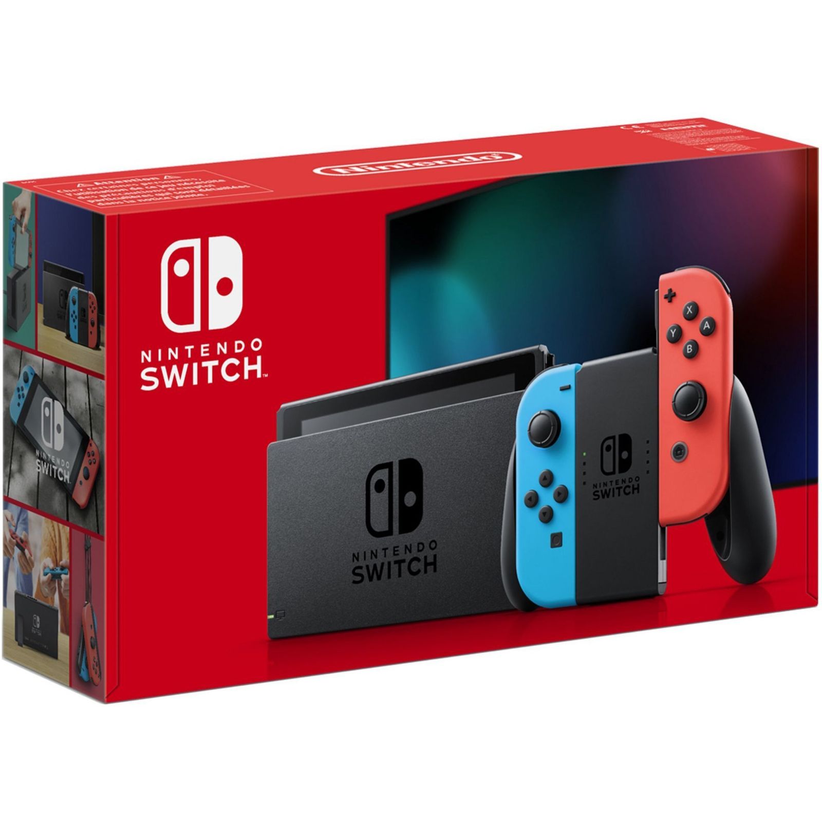 Nintendo Switch with Neon Blue and Neon Red Joy-Con