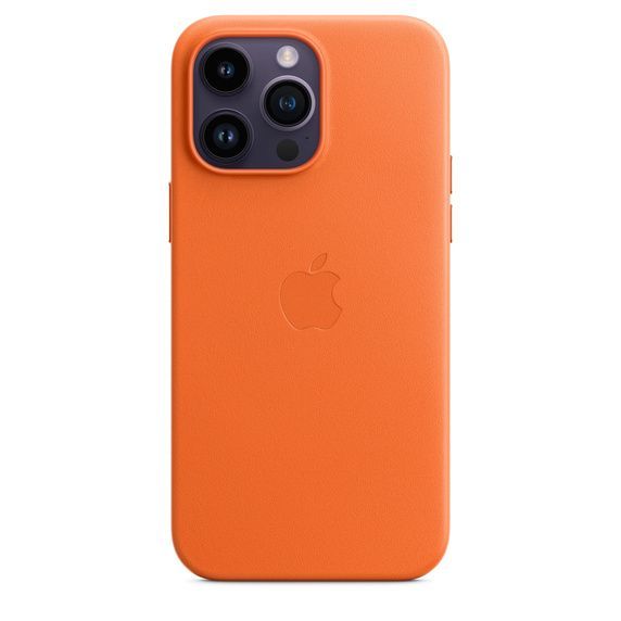 Чехол iPhone 14 Pro Max Leather Case with MagSafe - Orange (MPPR3)