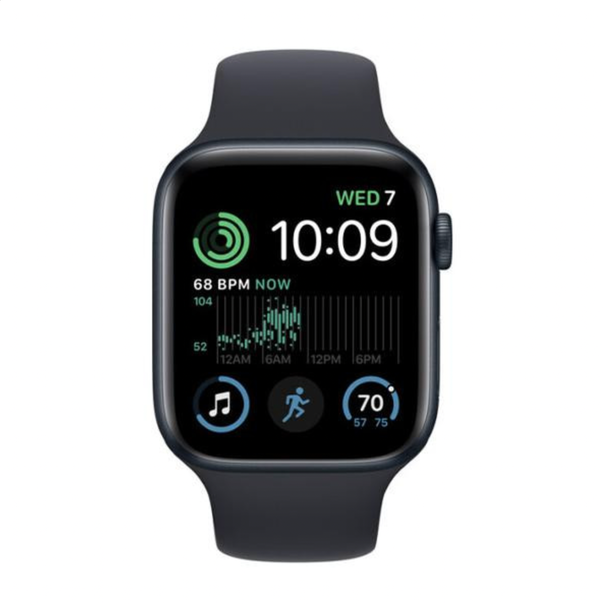 Apple Watch SE 2 GPS 44mm Midnight Aluminium Case with Midnight Sport Band M/L (MRE93)