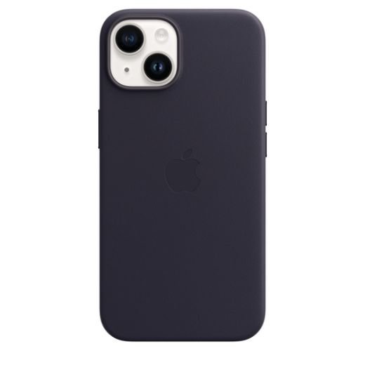 Чохол iPhone 14 Leather Case with MagSafe - Ink (MPP63)