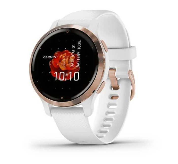 Смарт-годинник Garmin Venu 2S Rose Gold Bezel with White Case and Silicone Band (010-02429-13)