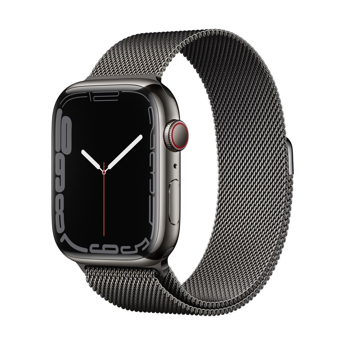 Apple Watch Series 7 GPS + Cellular, 45mm Graphite Stainless Steel Case with Milanese Loop Graphite (MKJJ3/MKL33)