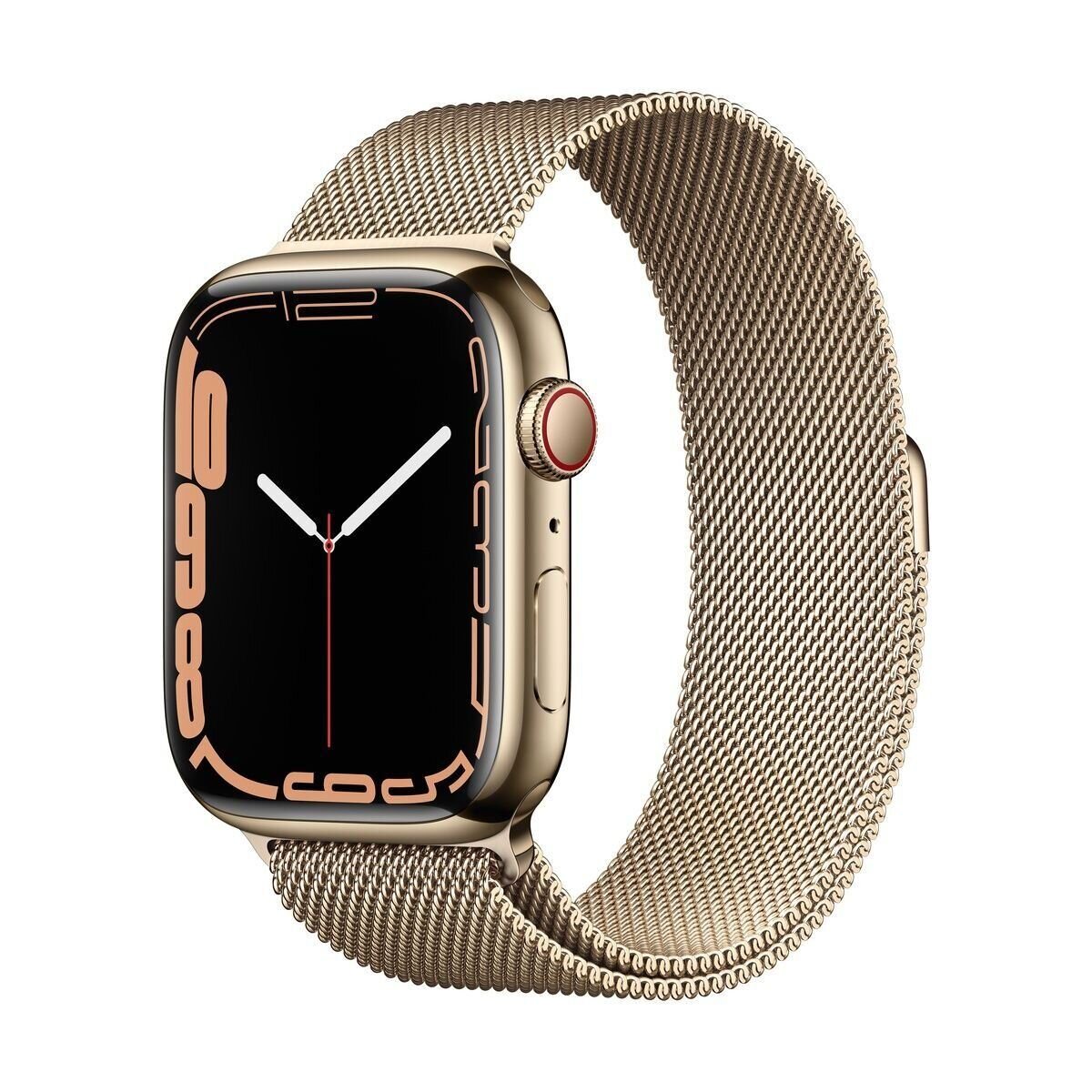 Apple Watch Series 7 GPS + Cellular, 41mm Gold Stainless Steel Case with Milanese Loop Gold (MKHH3)