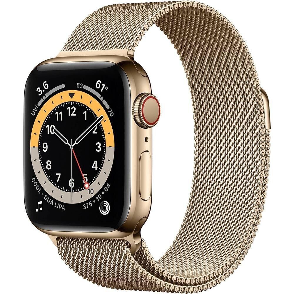 Apple Watch Series 6 GPS + Cellular 40mm Gold Stainless Steel Case w. Gold Milanese L. (M02X3)