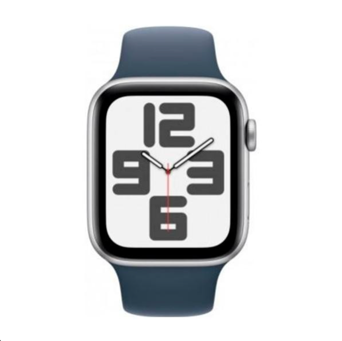 Apple Watch SE 2 GPS 44mm Silver Aluminium Case with Storm Blue Sport Band M/L (MREE3)